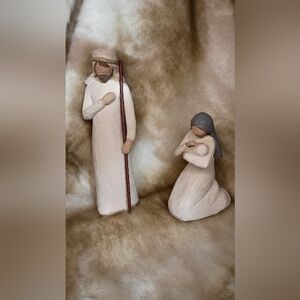 Authentic Willow Tree 2 Pc. Holy Family Nativity Set Mary/Jesus, Joseph